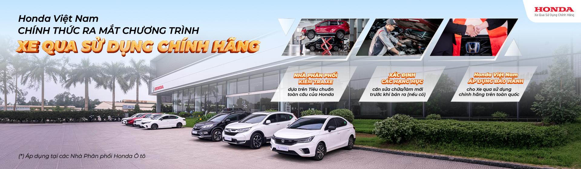 Banner chương trình Xe qua sử dụng chính hãng của Honda Việt Nam