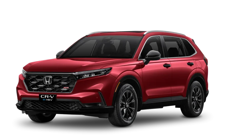 Honda CR-V e:HEV màu đỏ, nhìn chéo phía trước