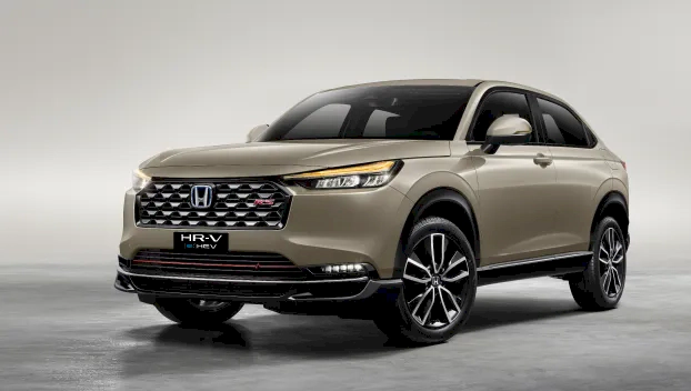 Honda HR-V Ngoại thất màu Vàng Cát góc 3/4 đầu xe studio